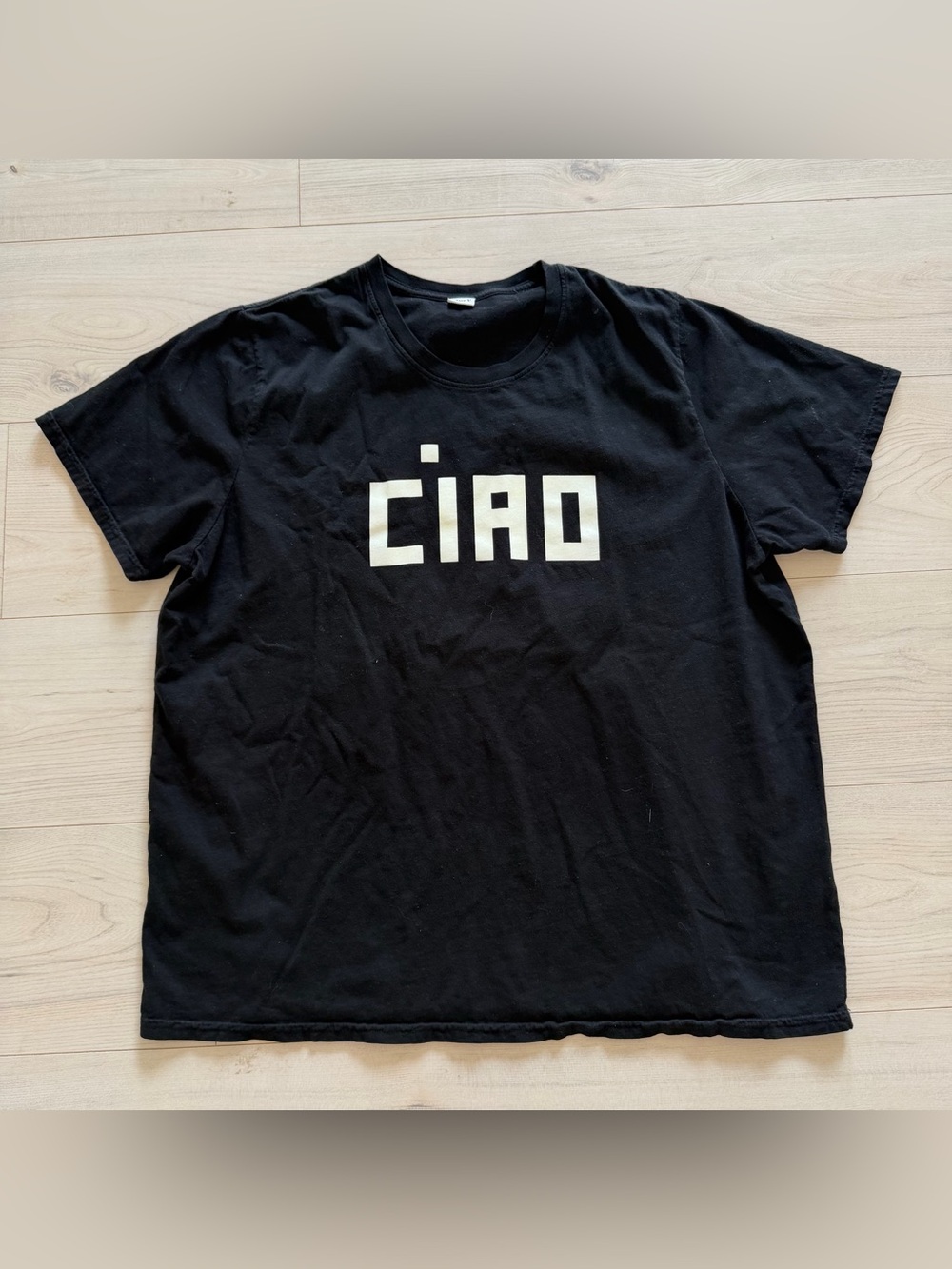 Clare V Black Tee with "CIAO" Graphic XL